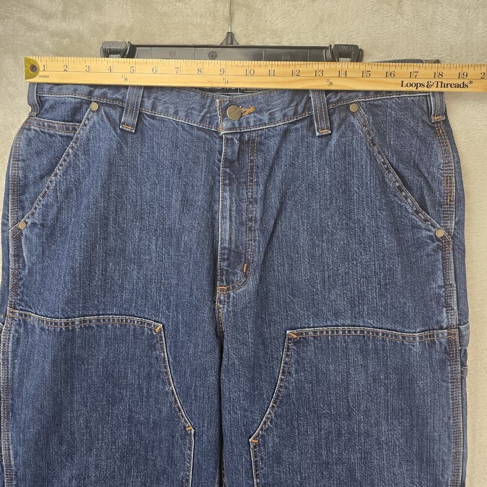 Carhartt Double Knee Jeans Mens 36x36 Blue Loose Fit Carpenter Logger Grunge NWT - Picture 12 of 16